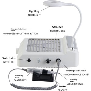Machine à manucure 4-en-1 80W, polisseuse à ongles, aspirateur avec éclairage pour salon de beauté - Product Image 5