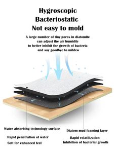 Premium Soft Non-Slip Super Absorbent <strong>Curved</strong> <strong>Bath</strong> <strong>Mat</strong> Diatomaceous Earth Shower <strong>Mat</strong> - Product Image 4