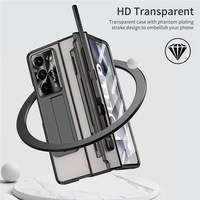 Étui de téléphone avec béquille, protection d'écran en verre trempé, coque pliable en PC et stylet pour Z Fold6 5G