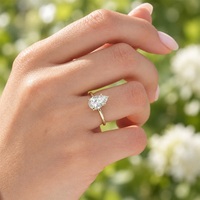 Bague solitaire en moissanite poire inversée, goutte d'eau inversée, en or fin massif GRA 9K 10K 14K 18K, bijoux de mariée minimalistes