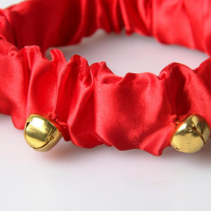 Set Festival Merah Kustom Kerah Pesta Meriah Kalung Hewan Peliharaan Kucing Mewah Natal & Tali Kekang - Product Image 4