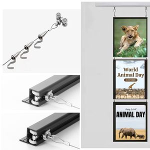 Kit d'éclairage mural réglable système de suspension de câble en acier inoxydable avec pince de câble de piste fil de soudage coupe flexion - Product Image 2