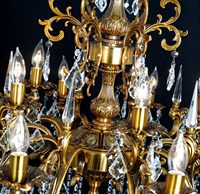 Plafonniers de luxe en cristal Meerosee Lustres approuvés UL Lustres en bronze en alliage de zinc poli Style moderne MD3135
