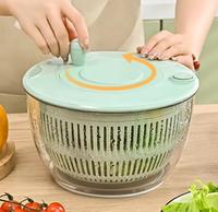 Essoreuse à salade manuelle en plastique pour cuisine, avec poignée rotative, passoire, égouttoir et hachoir à 6 lames pour la préparation culinaire