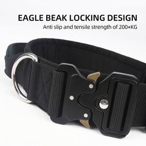Collier tactique en nylon réglable pour l'entraînement des chiens, collier robuste pour chiens de taille moyenne et grande avec boucle en métal et poignée de contrôle - Product Image 5