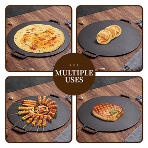 Sartén Multifunción <span class=keywords><strong>para</strong></span> Pizza y Crepas, Wok de Hierro Fundido Pre-Sazonado, Sartén Grande <span class=keywords><strong>para</strong></span> Exteriores, Parrilla <span class=keywords><strong>para</strong></span> Asar - Product Image 5