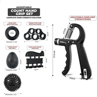 Kit de renforcement de la poignée réglable en silicone numérique Lot de 6 avec boule de massage en PVC pour l'exercice des doigts