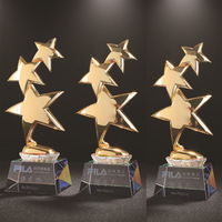 Trophée de cristal en métal Star Glass Award Événements sportifs Souvenirs Réunion annuelle Récompenses Trophée de musique Décoratif
