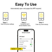Stasiun Cuaca Mini Jam Cuaca Jaringan WIFI Digital Pengukur Suhu dan Jam Cuaca Pintar Jam Alarm Anak