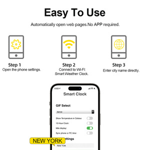 Mini Trạm thời tiết đồng hồ thời tiết <span class=keywords><strong>Wifi</strong></span> mạng kỹ thuật số nhiệt độ và thông minh Thời tiết đồng hồ trẻ em đồng hồ báo thức - Product Image 6