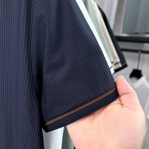 Polo personalizado de media cremallera, de alta calidad, deportivo, con tacto frío, de secado rápido, informal, de manga corta, para hombre, con sensación refrescante para el verano. - Product Image 4