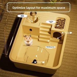 Cage pour <span class=keywords><strong>hamster</strong></span> de luxe, plateau en plastique extra large, cadre en acrylique, installation facile, matériau sûr, fournitures pour animaux de compagnie, livraison directe - Product Image 2