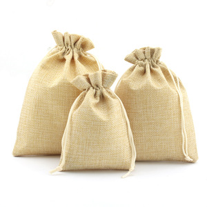 <b>Small</b> Jute Linen <b>Drawstring</b> <b>Bag</b> Personalized Screen Printing Eco-Friendly Reusable Produce <b>Bag</b> Office Use <b>Bag</b> - Product Image 6