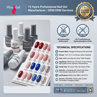 Missgel Fournitures pour ongles en gros, plus de 3000 couleurs, OEM, vernis à ongles gel sans HEMA, inodore, gel UV, soak-off, végétalien, vernis à ongles gel LED UV