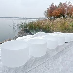 Bols chantants en cristal de quartz givré, notes A B C D E F G, ensemble de <span class=keywords><strong>7</strong></span> bols chantants en cristal, 432 Hz - Product Image 5