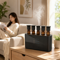 Diffuseur d'arômes multi-parfums 5 canaux en aluminium 5x20ml WiFi sans fil avec lumière RGB à 5 niveaux, machine de mélange de parfums domestique, personnalisable OEM