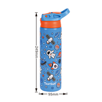 Bouteille d'eau de sport isolée à double paroi en acier inoxydable Bouteille à vide personnalisée pour enfants Bouteilles d'eau pour l'école 18oz