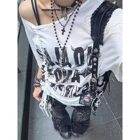 Jean baggy évasé Y2K pour femme, style Harajuku japonais des années 2000, patchwork, denim, pantalon cargo vintage oversize