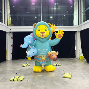 Mascota Inflable <span class=keywords><strong>Gigante</strong></span> de Animales de la Selva Africana: León, <span class=keywords><strong>Elefante</strong></span>, Rinoceronte, Jirafa, Vaca con Cuernos, de Tela Oxford, para Publicidad - Product Image 1