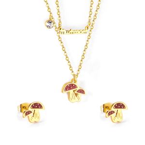 Ensemble de bijoux pour enfants en acier inoxydable plaqué or 18 carats, collier en or, type de bijoux en or, ensemble de bijoux pour enfants - Product Image 6