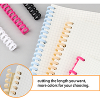 Bande de reliure en plastique A4 promotionnelle à 30 trous ronds, avec anneaux d'ouverture et de fermeture, boucle détachable, 7 couleurs, design créatif, DIY