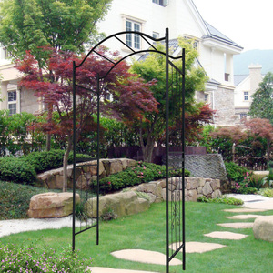 Arco de jardín metálico de 3.6 pies x 1.47 pies x 7.5 pies, con recubrimiento de polvo negro, soporte para plantas trepadoras, enrejado para exteriores - Product Image 2