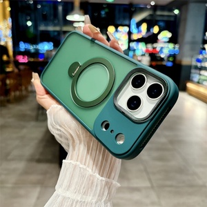 เคสโทรศัพท์แบบมีขาตั้งแม่เหล็กหมุนได้ รุ่น Drill-grain Lens Frame สำหรับ iPhone 11 12 13 14 15 16 17 Pro Max ป้องกันการตกหล่น อุปกรณ์เสริมโทรศัพท์ - Product Image 6