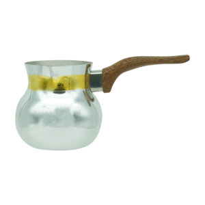 Moderno in acciaio inox caffettiera turca con manico lungo e coperchio fornello caffè, latte, tè, cioccolata calda deliziosa bevanda quotidiana - Product Image 1