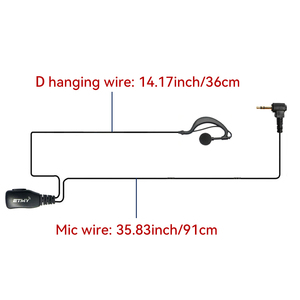Auriculares ET-ER29 con PTT de 1 Pin para radios Baofeng Serie TK-3360, TK-2407, TK-3407, TC-620, accesorio para walkie talkie. - Product Image 2