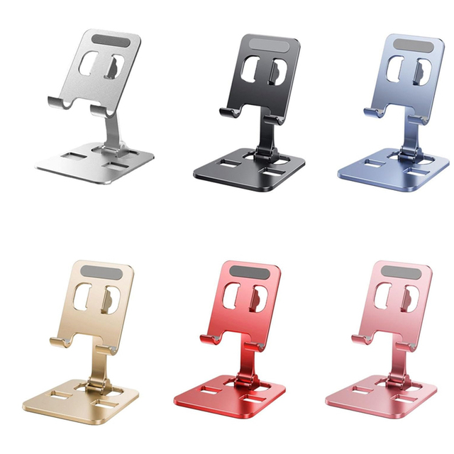 Adjustable Tablet Mobile Aluminum Desktop Foldable Alloy Cell Phone Stand Holder Mobile Stand Metal Aluminum Cell Phone Holder
