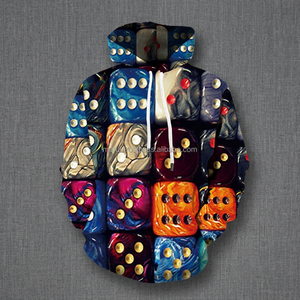 Ludo Dice Printed Embroidered Beaded MSWMH85 Sublimation Custom Men's 100% Polyester <b>Winter</b> Pullover Hoodies Anti-shrink Quick - Product Image 2