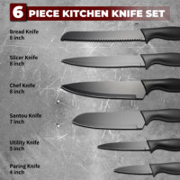 Ensemble de couteaux de cuisine antiadhésifs pour couper la viande, en acier inoxydable durable, pour sashimi, steak, couteau de chef