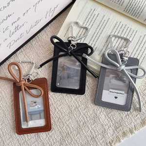 New Style Pu Leather Badge Holder Kawaii Credit College <b>Cards</b> Photo <b>Protector</b> Id Cover for Gifts - Product Image 2