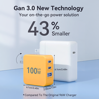 Chargeur mural de voyage GaN 100W pour téléphone et ordinateur portable, prise EU US UK, adaptateur de charge rapide USB C portable