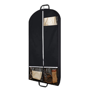 Sac de voyage pliable de haute qualité pour vêtements, 43x24 pouces, avec deux poignées, grande poche inférieure en PVC, fermeture éclair recouverte, non tissé, résistant à l'humidité - Product Image 2