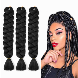Trenzas sintéticas de fibra nigeriana, pelo trenzado <span class=keywords><strong>Jumbo</strong></span> de marca privada, 165g, 82 pulgadas, venta al por mayor - Product Image 1