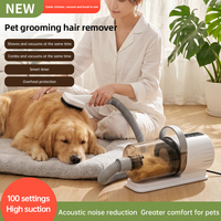 Nouveau kit de toilettage pour animaux de compagnie 4-en-1 écologique et moderne : souffleur, aspirateur, tondeuse et éliminateur de poils pour chiens et chats