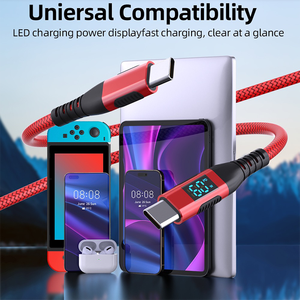 Câble USB C vers USB C 100W, câble de chargeur USB C <span class=keywords><strong>avec</strong></span> affichage LED, câble de charge rapide Type C compatible <span class=keywords><strong>avec</strong></span> iPhone - Product Image 4