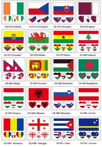 Pegatinas Impermeables con Diseño <span class=keywords><strong>de</strong></span> Banderas del Mundo, Tatuajes Temporales Ecológicos, Servicio <span class=keywords><strong>de</strong></span> Logotipo Personalizado - Product Image 3