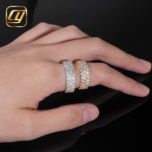 Full Pave <b>Iced</b> Out Eternity Band IGI VVS Lab Grown Diamond <b>Ring</b> Gold Plated 925 Sterling Silver Luxury Wedding Anniversary <b>Ring</b> - Product Image 5