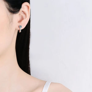 Pendientes de Diamantes Cultivados en Laboratorio, Redondos, de Plata de Ley 925, Corte Brillante, Joyería Elegante y Sencilla, Regalo para Mujer - Product Image 2