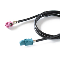 كابل Fakra HSD LVDS بـ 4+2 دبوس، موديل DACAR535 YRL-fakra، موصلات Luckyconnectors، موصل RF محوري ذكر أزرق مائي للسيارات