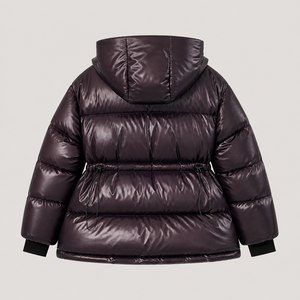 Manteau d'hiver unisexe pour homme, à capuche, en duvet, couleur unie, imperméable, en polyester, coupe ample, fermeture éclair, rembourrage épais, vêtements d'extérieur décontractés - Product Image 3