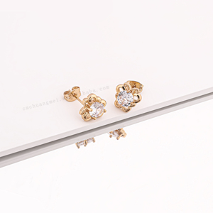 Conjunto de Joyería de Collar y Aretes de Circonitas Multicolores, Chapado en Oro de 18k, Económico y Elegante para Novias - Product Image 4