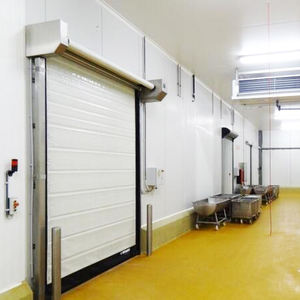 Industrie haute vitesse <span class=keywords><strong>PVC</strong></span> fermeture éclair enroulable porte <span class=keywords><strong>avec</strong></span> fenêtre auto-réparateur porte rapide pour entrepôt et chambre froide - Product Image 4