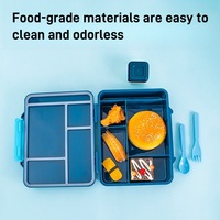 Boîte à lunch PP 1,3 L sans BPA, anti-fuite, ensemble de boîtes à lunch bento pour enfants avec pot à nourriture, cuillère et fourchette