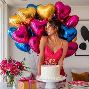 Globo de Mylar con Forma de Corazón Grande de 10 y 18 Pulgadas para Fiestas de San Valentín, Bodas y Cumpleaños - Product Image 3
