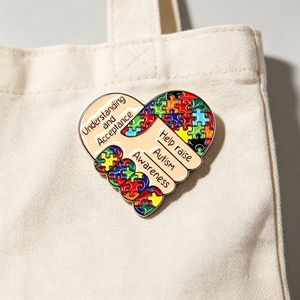 Broche de amor con diseño de rompecabezas de autoconciencia, pin de solapa arcoíris, joyería - Product Image 6