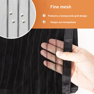 Vente en gros de rideaux de <span class=keywords><strong>porte</strong></span> <span class=keywords><strong>anti</strong></span>-moustiques en polyester 100% à fibres lisses, résistants, faciles à installer, avec fermeture magnétique et velcro - Product Image 3