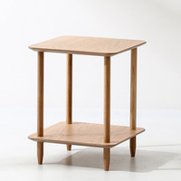 Table d'appoint nordique moderne en bois massif avec plateau en panneau de densité, table d'angle simple pour salon et chambre, table basse carrée pour usage domestique
